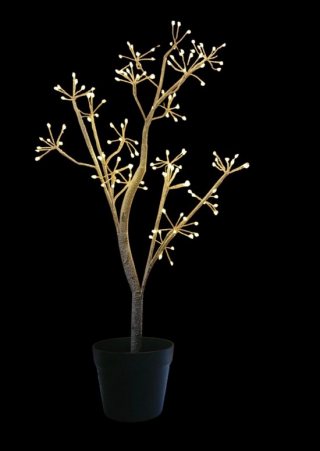 Luca Lighting Boom in pot bruin classic wit twinkly, 144LED IP44 timer adapter H90 x D25-35cm