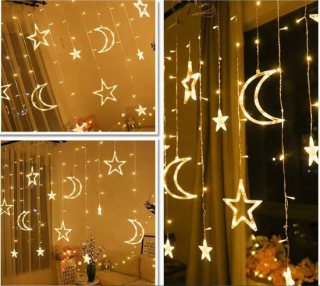 Lichtendirect- Lichtslinger- Kerstverlichting- Ster-Maan- 3.5 Meter 138 LED- Sfeer Verlichting-Lichtsnoer voor binnen - Ramadan-Suikerfeest