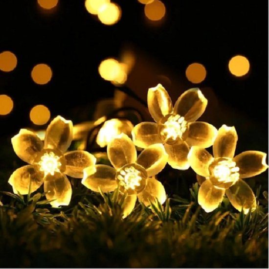 Bloem Licht Slinger Warm Wit - 3 Meter - 20 Led - Sfeerverlichting - Batterij - Bloem Lichtsnoer