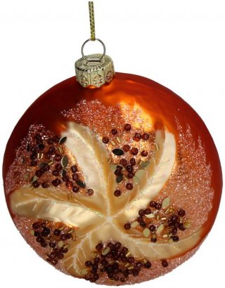 HD Collection glazen kerst ornament kersthanger broodje met zaden 8.9 cm uit de collectie The Christmas Bakery - de Kerst Bakkerij