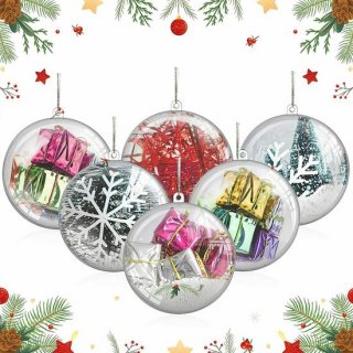 Uten Kerstballen Plastic - 20 Kunststof Kerstballen - Ø 8cm - Transparante - Diy kerstbal - Voor Halloween, Kerst, Verjaardag, Feesten, Bruiloft, Home Versiering Ballen