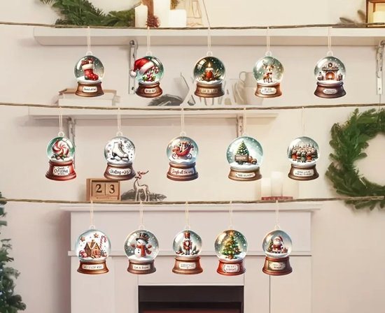 Without Lemon - Set van 15 - Kerstbol Ornament - Kerst Hangers - Kerst Versieringen - Kerstboom Versiering - 2D/Plat - Hout