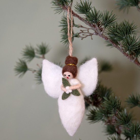 Hanger Vilt - Engeltje Mistletoe - 13cm - Fairtrade