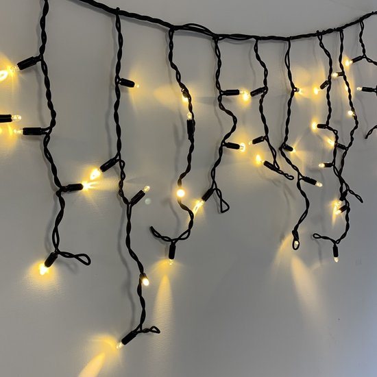 IJspegelverlichting koppelbaar | 3 meter met 114 LEDs – warm wit | rubber, incl. Aansluitsnoer