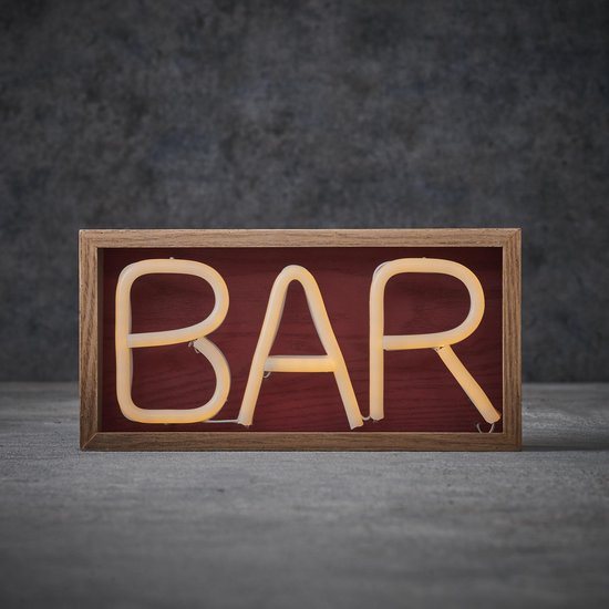Luca Lighting Neon Verlichting Bar - L30 x B15 x H8 cm - Warm Wit LED