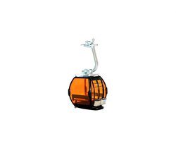 Jaegerndorfer - 84103 Gondel Omega IV 8 Zwart Miniatuur Model - 1:32 - Kerstdorp