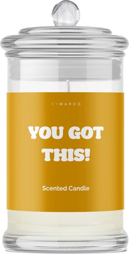 Succes Cadeau voor Vrouw & Man - By Maroo Geurkaars Cotton - Positief denken - You Got This - Ziekte - Beterschap - Zwangerschap - Geschenkset vrouwen, mannen, vriend, vriendin, mama, papa, vader, moeder - Cadeautje voor Haar Hem