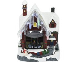 Kerstdorp huis - met beweging en led verlichting - LED verlichting - 29,5 cm
