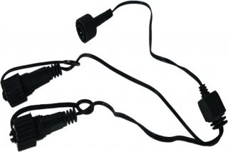Kerstverlichting T-splitter - Accessoires Kerstverlichting - IP44 - 31V - 1600 LED's - 25cm - 3-weg Splitter - Zwart