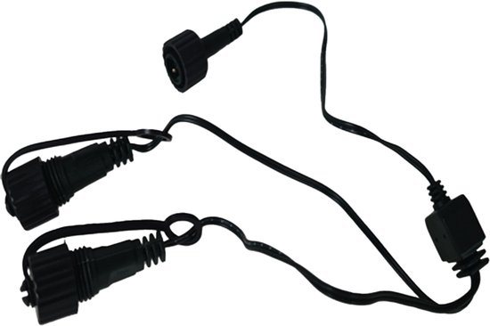 Kerstverlichting T-splitter - Accessoires Kerstverlichting - IP44 - 31V - 1600 LED's - 25cm - 3-weg Splitter - Zwart