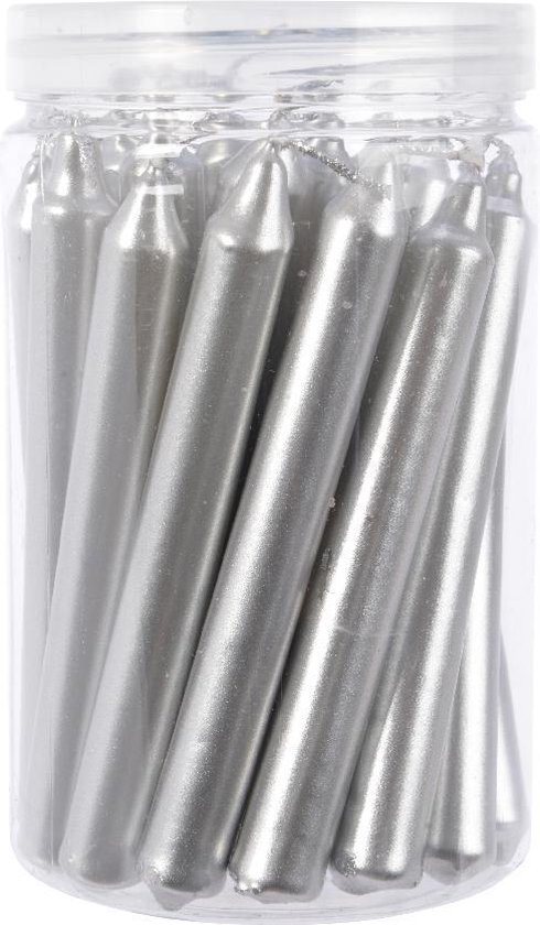 Snowflake Kerstboomkaarsjes zilver1,3x10.5 cm