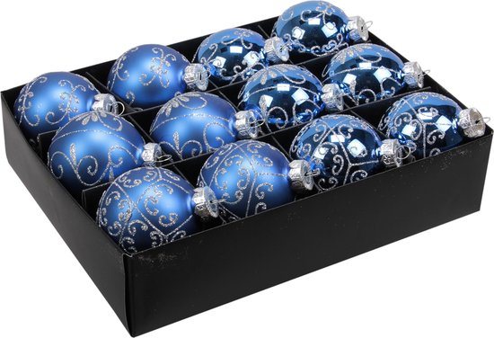 Glazen kerstbal - zeer luxe en decoratief - 24 stuks