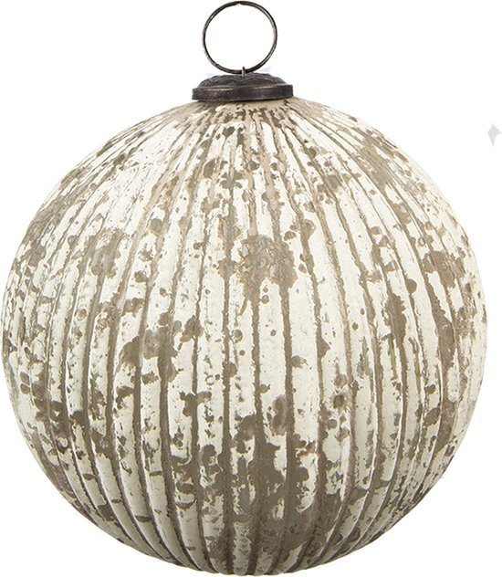 Clayre & Eef Kerstbal Overig Ø 20 cm Beige Glas Kerstballen