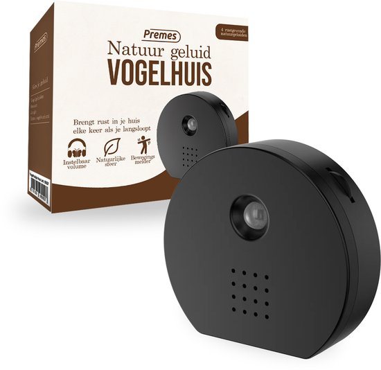 Premes - Vogelhuisje met Geluid - Inclusief batterijen - 4 Verschillende Geluiden - Vogelgeluiden Huisje Met Sensor - Voor Op Toilet - Woonkamer - Keuken - Beeldjes - Soundbox - Vogels - Jungle - Oceaan - Natuur - Vogelgeluiden Huisje - Bird Box