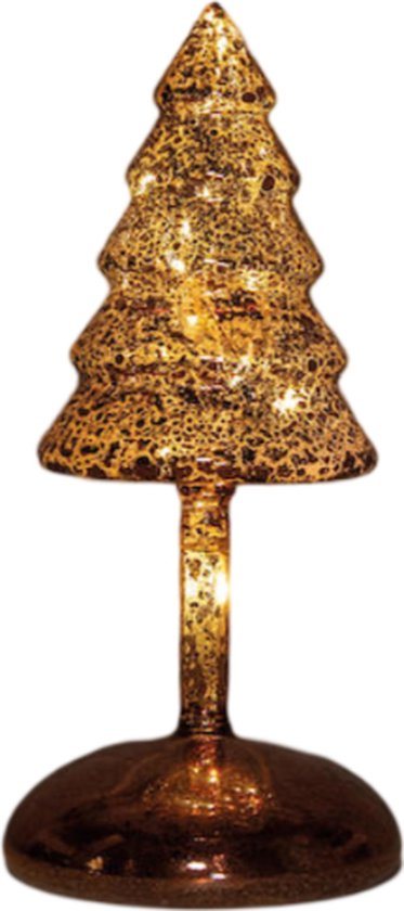 Annas collection - Kerstboompje op stam glas led op batterij met t...