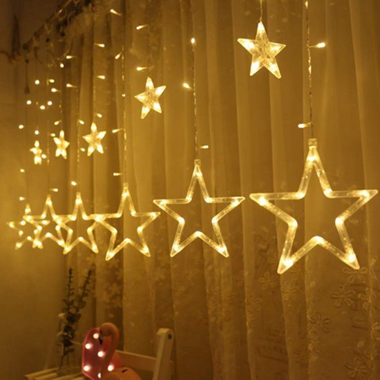 Kerstverlichting Sterrengordijn - 2,5 m - Warmwit - Voor binnen