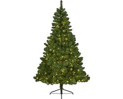 Everlands Kunst kerstboom - Imperial Pine - groen - H150 - met kerstverlichting - verlichte kunstboom