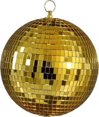 House of Seasons Grote discobal kerstbal - goud - 20 cm - foam - spiegelbol