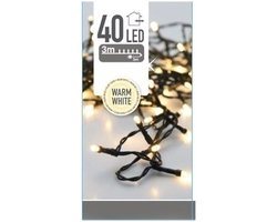 Kerstverlichting lichtsnoer - 1x - 40 led lampjes - warm wit - 300 cm - kerstlampjes