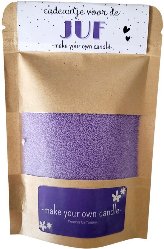 DIY Kaarsenpakket Cadeau voor de Juf – Paars/Lila | Bedankje Einde Schooljaar