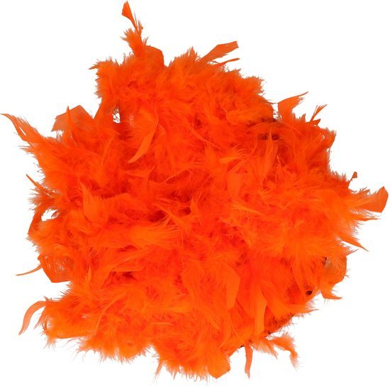 Atosa Kerstslinger - boa - oranje - 180 cm - 45 g - brandvertragend - kerst - kerstversiering
