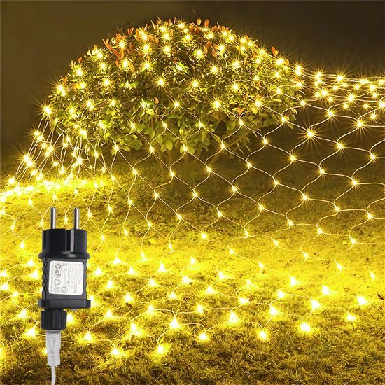 LED Netverlichting Lichtnet - Kerstverlichting Lichtnetten - Lichtgordijn - Tuinverlichting - Boomverlichting - IP44 Voor binnen & buiten - Warm Wit 3x2M