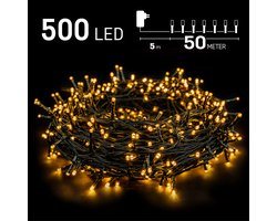 Kerstverlichting buiten - 50 meter 500 LED - Warm Wit - Lichtsnoer - IP44 Stekker met timerfunctie - Kerstboomverlichting - geschikt voor binnen en buiten - kerstverlichting led