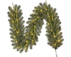 Black Box Trees Grimshaw Guirlande met Verlichting - Kerstguirlande L180 cm - Kerst Decoratie met Timer - Groen