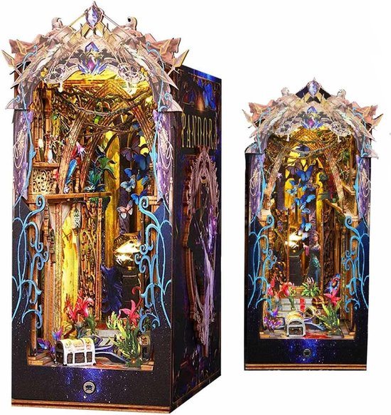 Boek Nook Kit-DIY Pandora's Box Boek Nook Kit Met Muziek Doos & Rijke Verlichting-houtmodelbouw-Premium Miniatuur Modelbouw Miniatuur bouwpakket-handgemaakt houten model-voor Kinderen en Volwassenen -18.3 x11 x27cm