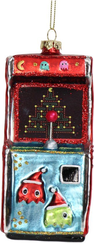 HD Collection Ornament kerstbal Pac-Man Spel Glas Multi 13.5 cm