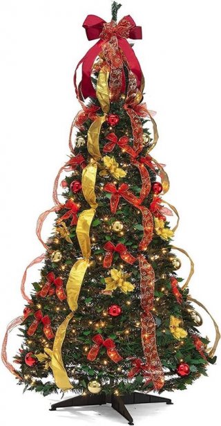 Opvouwbare Telescopische Kerstboom 120 cm - Realistisch & Compleet met Verlichting en Decoraties