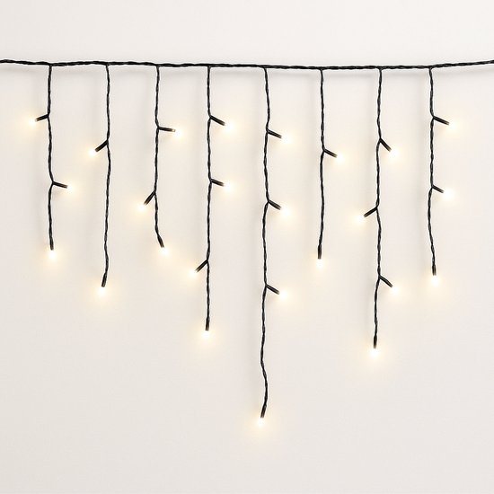 FlinQ IJspegel Lichtslinger Warmwit 200 LED - Gevelverlichting - Warm Wit Licht - 200 lampjes - 14 meter (4,68 meter lichtjes) - Kerstverlichting buiten