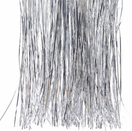 3x Kerstboom decoratie folie slierten zilver - Tinsel kerstboom slingers 40 x 50 cm 3 stuks