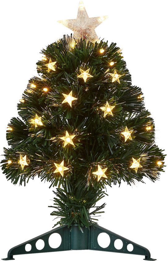 Luca Lighting Mercury Kunstkerstboom met Fibre Optic Verlichting - H45 x Ø25 cm - Groen