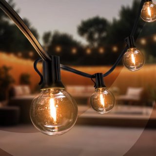 Ledvion - Lichtsnoer - 30M - 50x E12 LEDLamp - IP44 - 15W - 2700K - Prikkabel