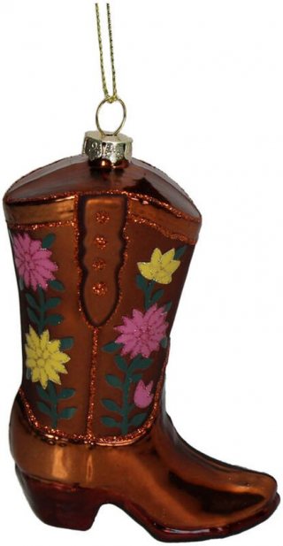 HD Collection – Glazen Kerstornament Hanger – Cowboy Laars – 10,5 cm – The Christmas Vintage Shop Collectie – Sfeervolle Kerstdecoratie