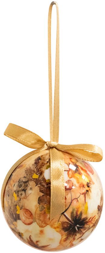 TS Collection Kerstbal Cotton cream Handgemaakt Designed by Lammie D 5 cm Voordeelaanbod Per 5 stuks
