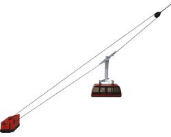 Jaegerndorfer - 89093 Pendelbaan Kronos 1X Handbediend Rood Miniatuur Model - 1:32 - Kerstdorp