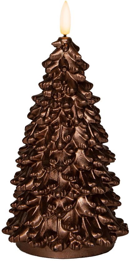Annas collection - Kaars kerstboom 3d d9,5h20 cm brons