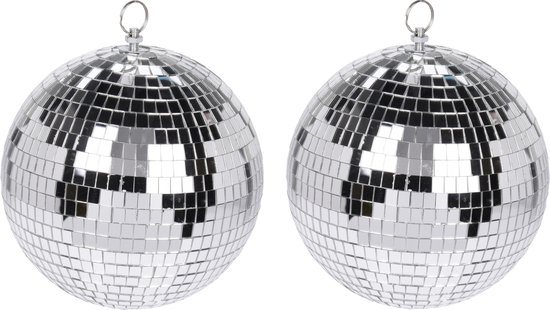 Disco kerstbal - 5x - zilver - D12 cm - glas/foam - discobal/discobol - kerstversiering