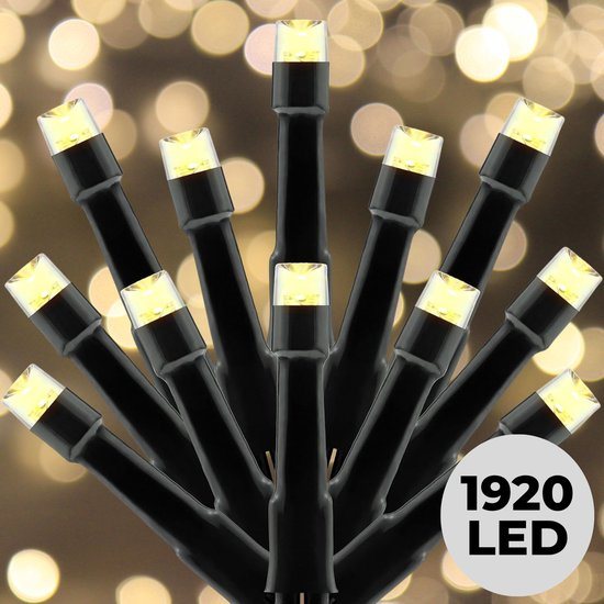 Lomera Kerstboomverlichting - Kerstverlichting - Kerstlampjes - 1920 LED - Warm Wit - 25 Meter - Binnen en Buiten - Ip44 - 8 Lichtfuncties - Geheugen - Automatische Timer