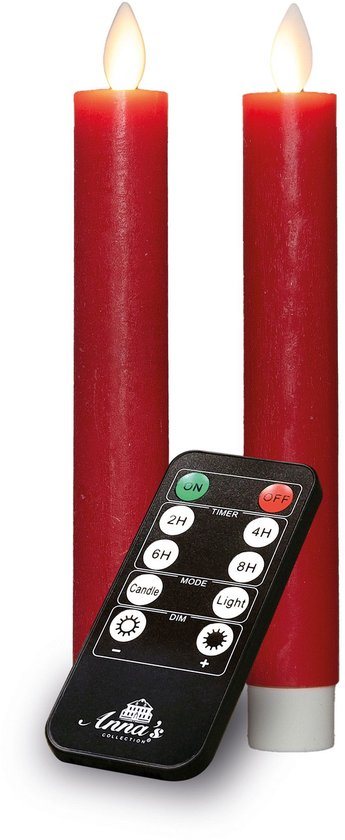 Annas collection - Dinerkaars-USB wax 18 cm rood