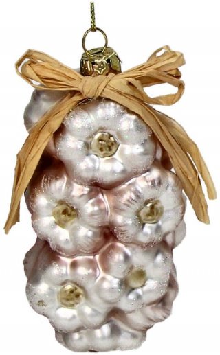 HD Collection – Glazen Kerstornament Hanger – Knoflook String – 10 cm – Unieke Sfeervolle Kerstdecoratie
