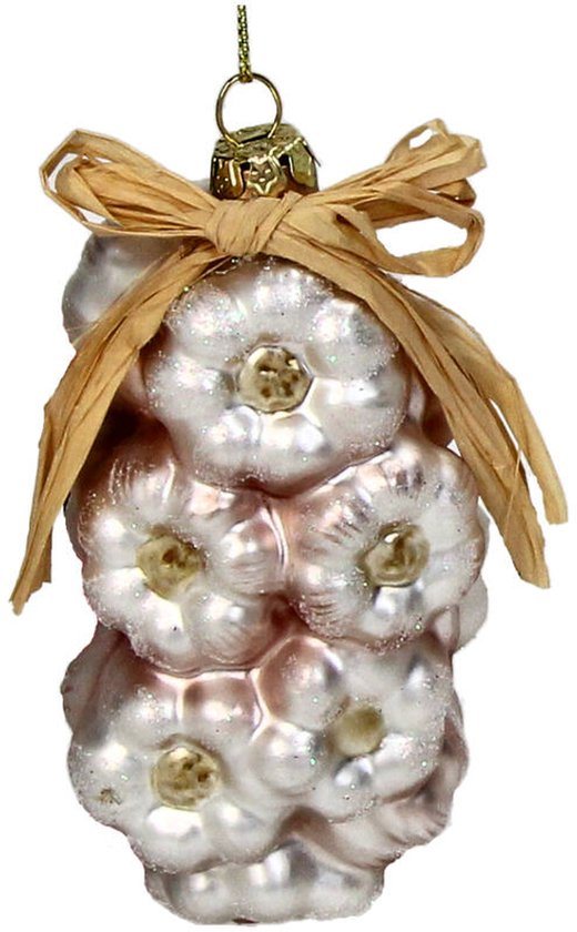 HD Collection – Glazen Kerstornament Hanger – Knoflook String – 10 cm – Unieke Sfeervolle Kerstdecoratie