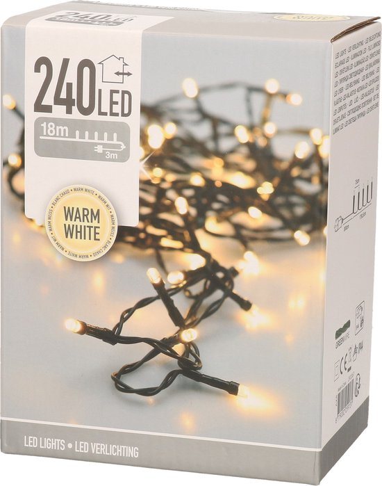 Kerstverlichting warm witte kerstlampjes 240 lichtjes