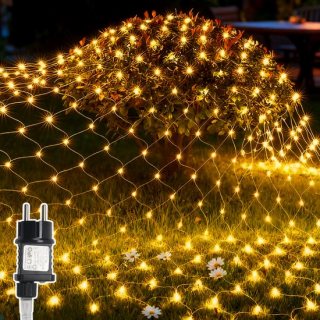 LED Lichtnet Netverlichting Buiten - Warm Wit 3x2M - Kerstnet Lichtnetten - Lichtgordijn - Tuinverlichting - Boomverlichting - IP44 waterdicht