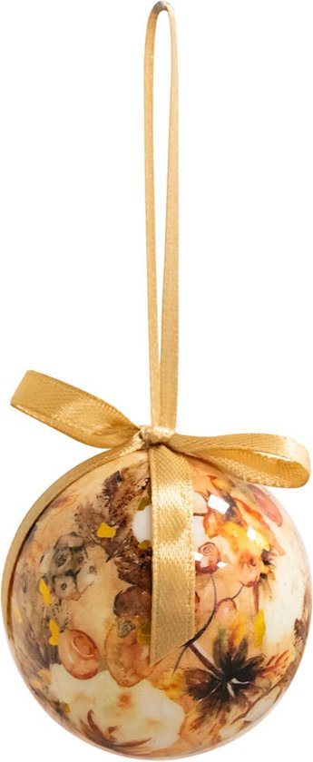 TS Collection - Kerstbal Cotton cream - Los - Metaal & Epoxy - Exclusieve woonitems voor binnen - Handgemaakt - Unieke print - Designed by Lammie