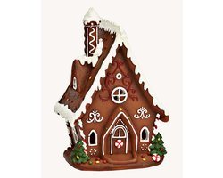 Peperkoekhuisje gingerbread huisje met LED, bruin (B/H/D) 10x15x7cm
