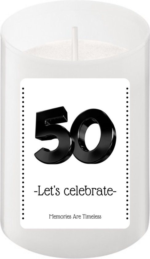 Cadeau Kaarsje 50 Jaar Abraham Sarah | Perfect voor 50ste Verjaardag | 24 Branduren