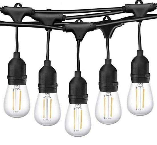 Homèlle Lichtsnoer - 15 LED - 15 meter - Warm-wit - Tuinverlichting - Kerstverlichting - Buitenverlichting - Lichtslinger - Lampjes slinger - Transparant